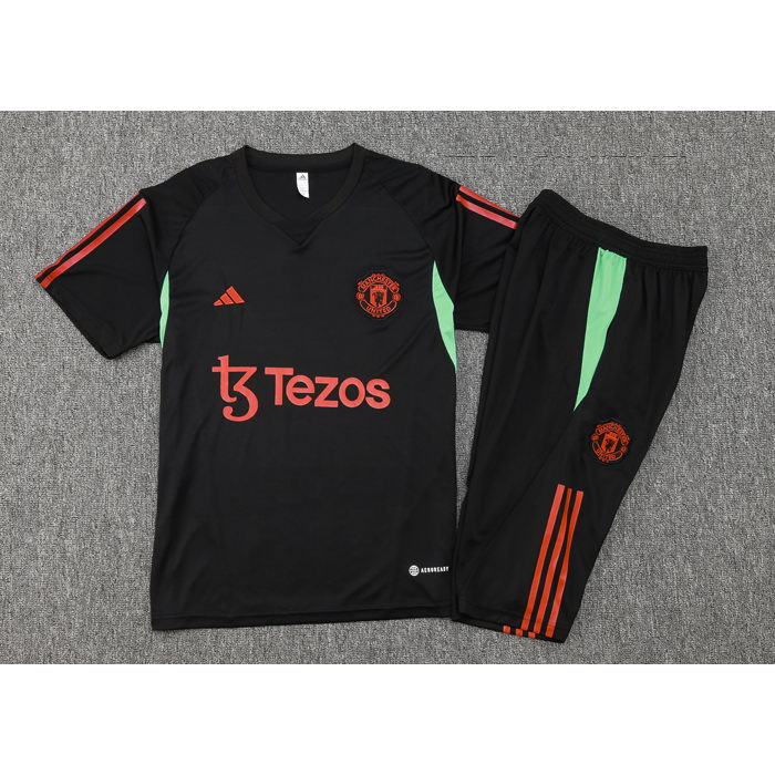 Chandal del Manchester United Manga Corta 2023-2024 Negro - Pantalon Corto